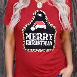 Red Merry Christmas Graphic T-Shirt